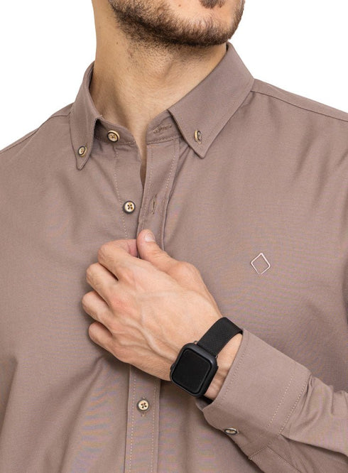 Coffee Oxford Shirt - Khotwh